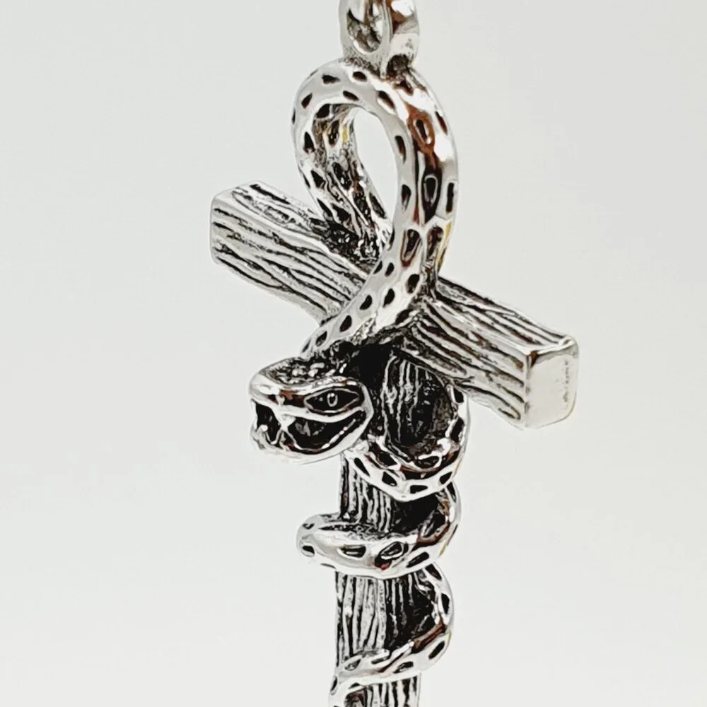 😍Gothic Snake Wrapped Cross Necklace for Men, BL55590026